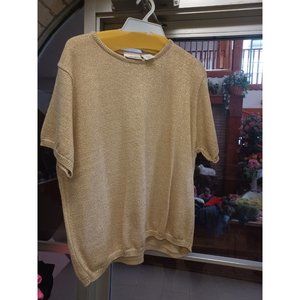 Vintage Women's Glittery Gold Shirt Kathie Lee 3X